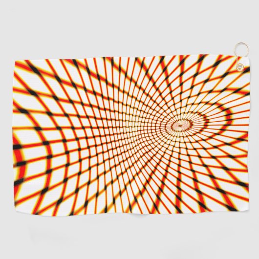 Serviette De Golf Lignes orange croisées torsadées formant cercle pe (Horizontal)