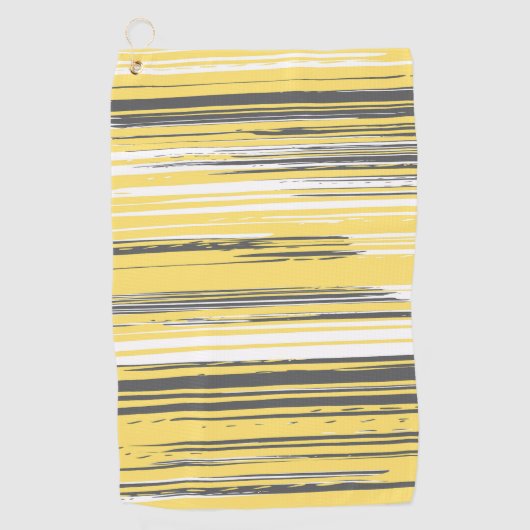 Serviette De Golf Lignes peintes à la main - jaune (Devant)