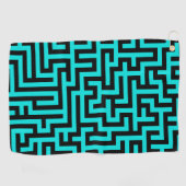 Serviette De Golf Lignes turquoise de Maze noir (Horizontal)