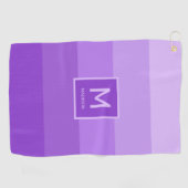 Serviette De Golf Lilac Stripes monogramme personnalisé (Horizontal)