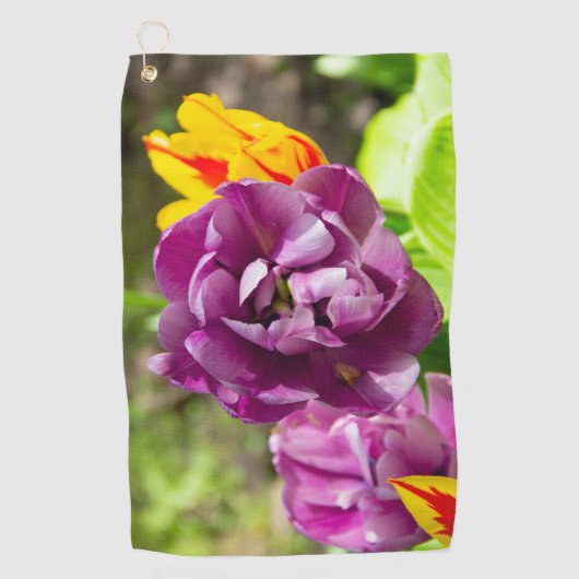 Serviette De Golf Lilac tulipes sur une journée ensoleillée (Devant)