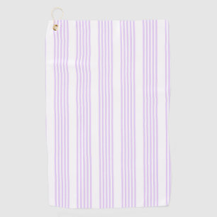 Serviette De Golf Lilac violet et blanc cinq bandes motif