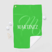Serviette De Golf Lime Green Elegant Nom Personnalisé Club (En situation)