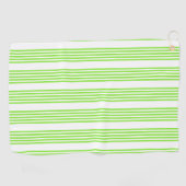 Serviette De Golf Lime vert et blanc cinq bandes motif (Horizontal)
