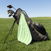 Serviette De Golf Lime vert et blanc cinq bandes motif (Vert)