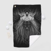 Serviette De Golf Lion avec monogramme de couronne (En situation)