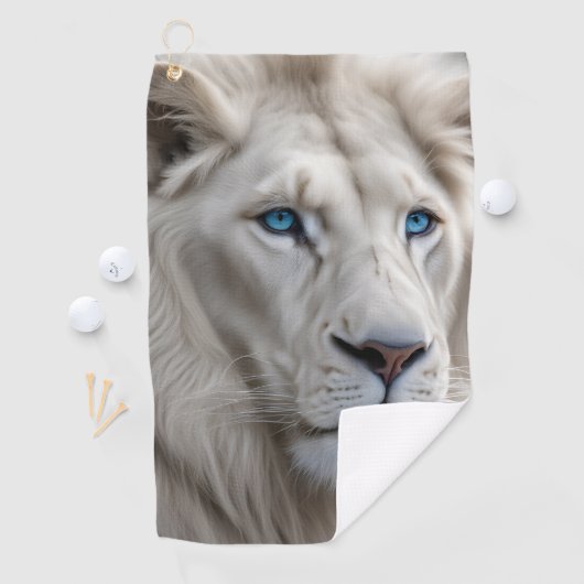Serviette De Golf Lion blanc (En situation)