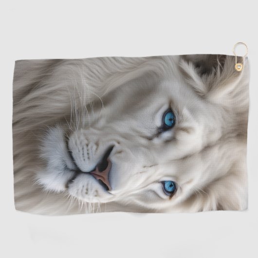 Serviette De Golf Lion blanc (Horizontal)