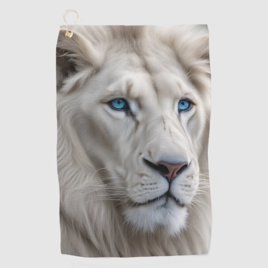 Serviette De Golf Lion blanc (Devant)