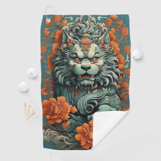 Serviette De Golf Lion de la grippe de la sagesse (En situation)