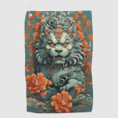 Serviette De Golf Lion de sagesse de la grippe (Devant)