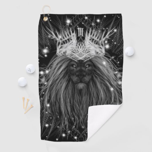 Serviette De Golf Lion d'étoile avec monogramme de couronne (En situation)
