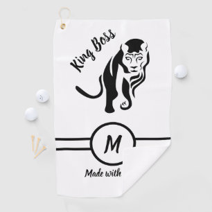 Serviette De Golf Lion Lion Lion, roi noir