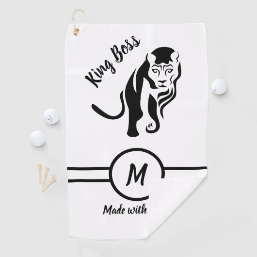 Serviette De Golf Lion Lion Lion, roi noir (En situation)