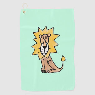 Serviette De Golf lion mignon dessin animé enfants rétro safari jung