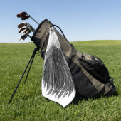 Serviette De Golf Lion noir avec couronne Antlers et monogramme (Vert)