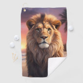 Serviette De Golf Lion sur la plage (En situation)