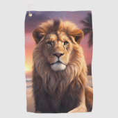 Serviette De Golf Lion sur la plage (Devant)