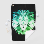 Serviette De Golf Lion vert géométrique (En situation)