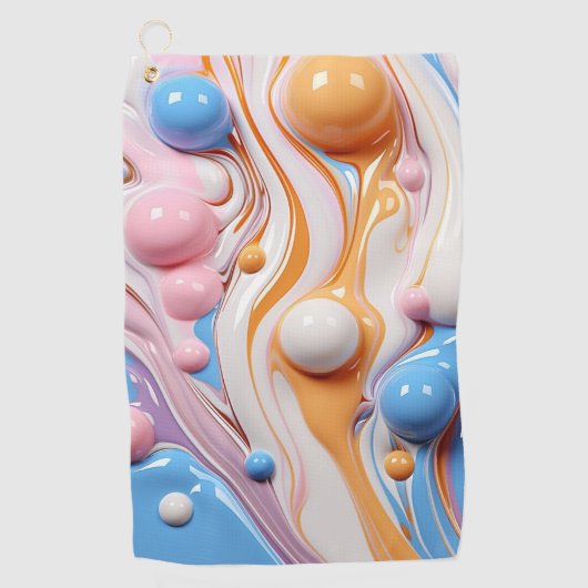 Serviette De Golf Liquide coloré avec bulles (Devant)