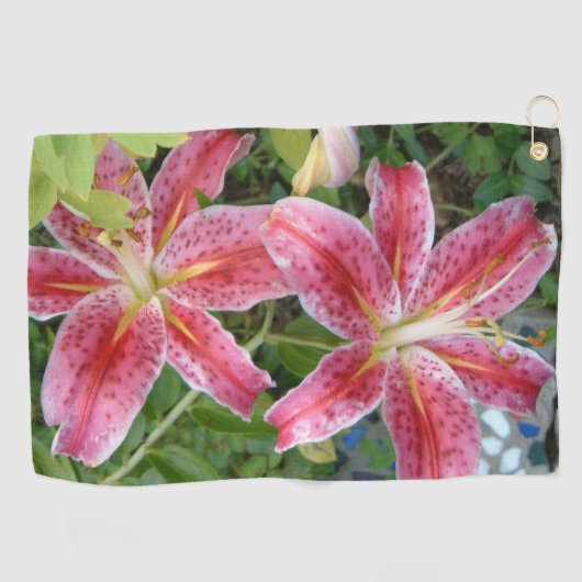 Serviette De Golf Lis Stargazer Jardin Floral (Horizontal)