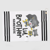 Serviette De Golf Little Brother Superhero Chat Nom personnalisé (Horizontal)