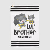 Serviette De Golf Little Brother Superhero Chat Nom personnalisé (Devant)