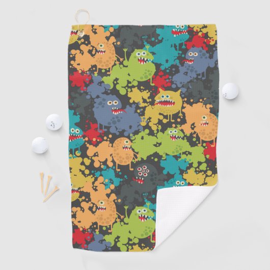 Serviette De Golf Little cute funny monsters (En situation)
