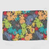 Serviette De Golf Little cute funny monsters (Horizontal)