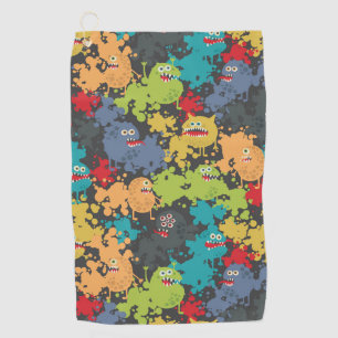 Serviette De Golf Little cute funny monsters