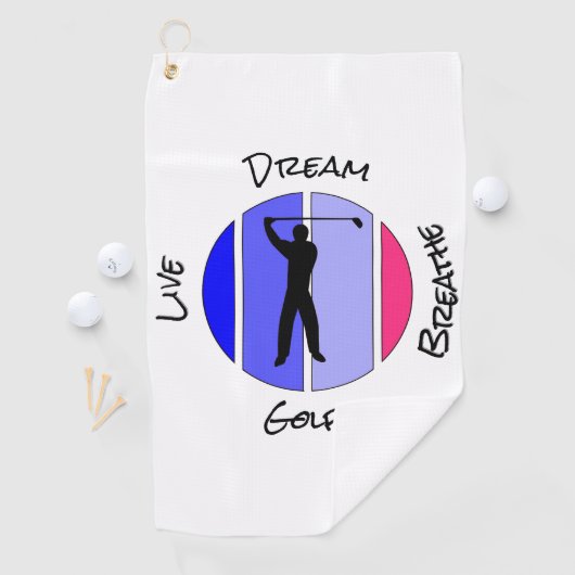 Serviette De Golf Live, dream, breathe golf (En situation)