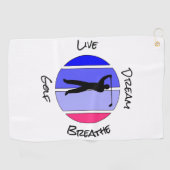 Serviette De Golf Live, dream, breathe golf (Horizontal)