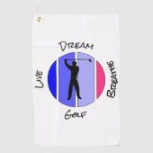 Serviette De Golf Live, dream, breathe golf (Devant)