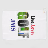 Serviette De Golf Live Love Golf Monogramme (Horizontal)