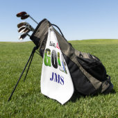 Serviette De Golf Live Love Golf Monogramme (Vert)