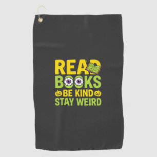 Serviette De Golf Livres de lecture d'Halloween Soyez gentil Restez