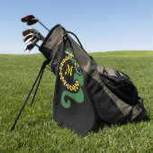 Serviette De Golf Lizard, un alligator tribal, qui serre un monogram (Vert)
