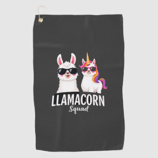 Serviette De Golf Llamacorn Squad Drôle de Licorne Llama Squad Noël