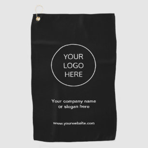 Serviette De Golf Logo d'affaires moderne Black Golf Towel