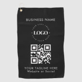 Serviette De Golf Logo de l'entreprise personnalisée QR Code et text (Devant)