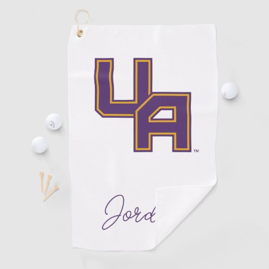 Serviette De Golf Logo de l'Université d'Albany Initials (En situation)