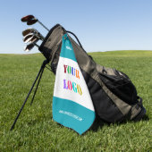 Serviette De Golf Logo de votre entreprise Cusom Texte et Couleur Se (Vert)