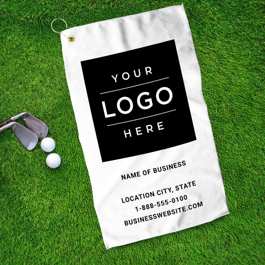 Serviette De Golf Logo d'entreprise blanc personnalisé