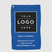 Serviette De Golf Logo d'entreprise bleu personnalisé Marque de l'en (Devant)