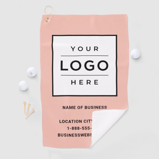 Serviette De Golf Logo d'entreprise Blush Pink Personnalisé Marqué (En situation)