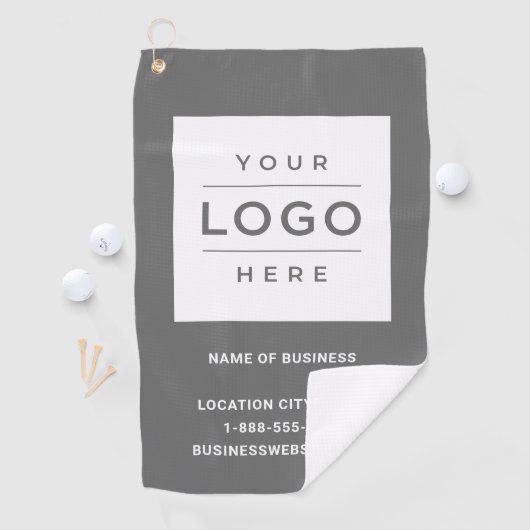 Serviette De Golf Logo d'entreprise gris personnalisé Marqué par l'e (En situation)