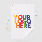 Serviette De Golf Logo d'entreprise simple blanc (En situation)