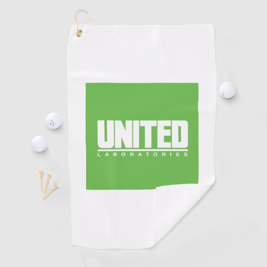 Serviette de golf Logo des Laboratoires Unis (En situation)