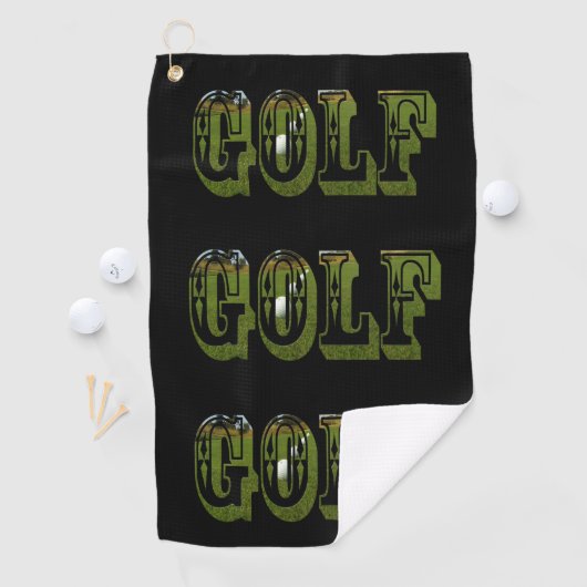 Serviette De Golf logo Green Dimensional Golf Picture, (En situation)