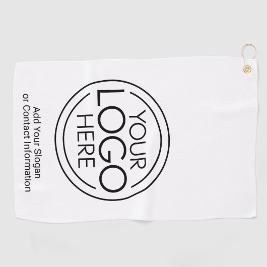 Serviette De Golf Logo Office Business de base avec informations de (Horizontal)